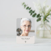 Minimalist Cross Funeral Photo Prayer Card 名刺 (スタンド正面)