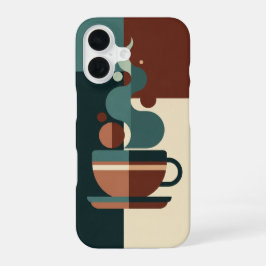 Minimalist Cup with Retro Steam iPhone 16ケース