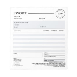 Minimalist Custom Business Invoice Sales Receipt ノートパッド