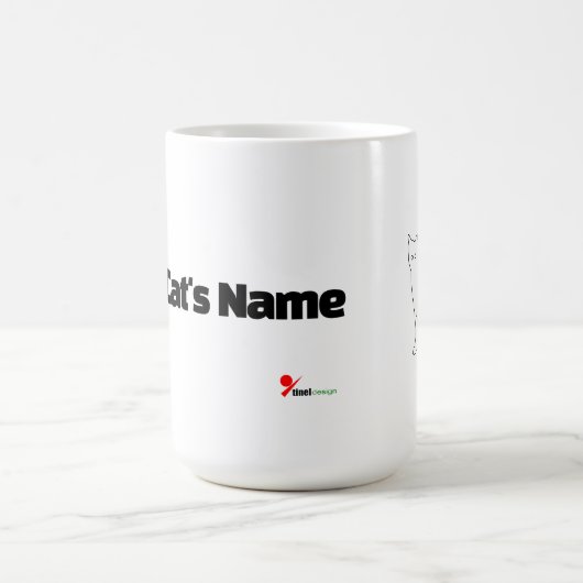 Minimalist Custom Cat Name Mug | Abstract Line Art コーヒーマグカップ (中央)