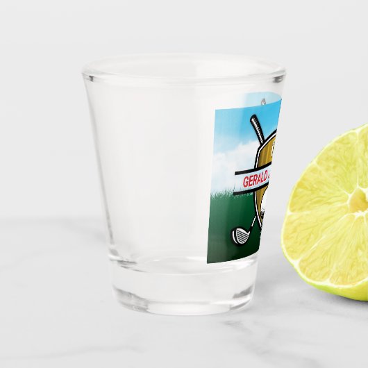 Minimalist Custom Elegant Golf Monogram ショットグラス (左)