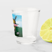 Minimalist Custom Elegant Golf Monogram ショットグラス (右)