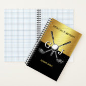 Minimalist Custom Elegant Golf Monogram Notebook ノートブック (内側)