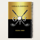 Minimalist Custom Elegant Golf Monogram Notebook ノートブック (裏面)