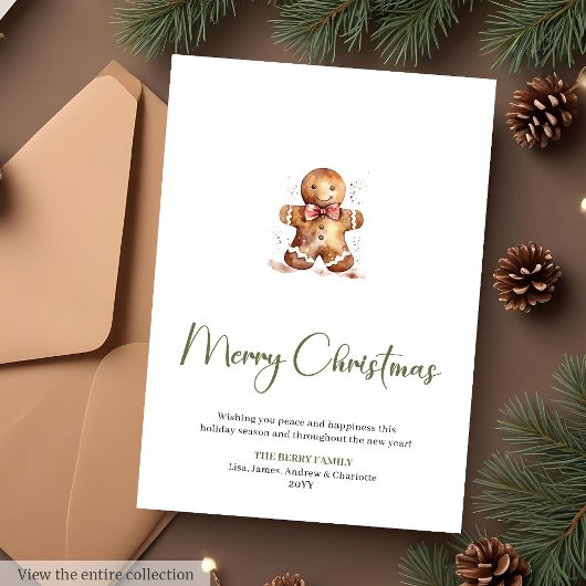Minimalist Custom Holiday Christmas Greeting Card シーズンカード
