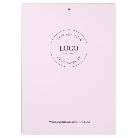 Minimalist Custom Logo Branded Simple Pink クリップボード (裏面)