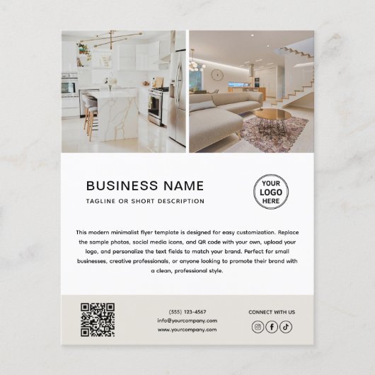 Minimalist Custom Logo Photo Business Flyer チラシ (正面)