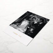 Minimalist Custom Message Photo Wedding Thank You  箔招待状 (回転した状態)