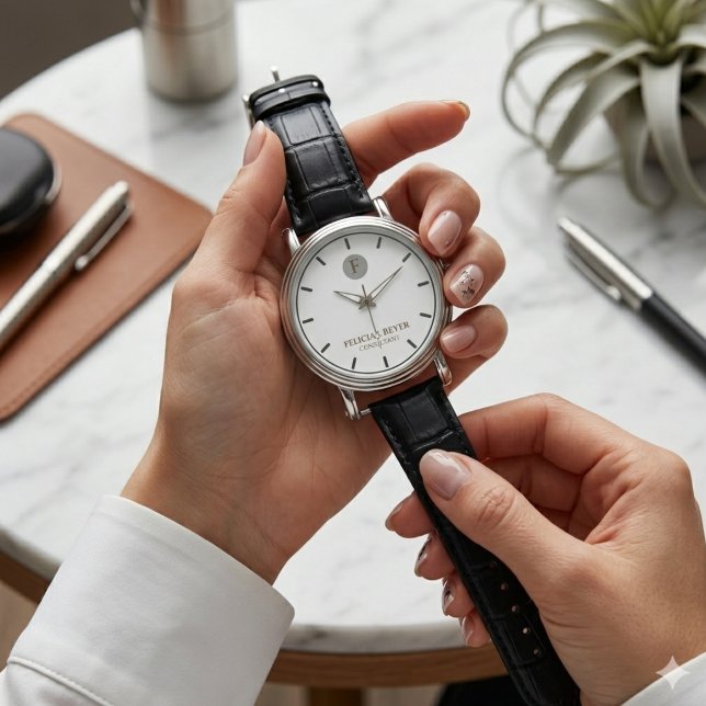 Minimalist Custom Name Watch Modern Elegant Style 腕時計 (Minimalist Custom Name Watch Modern Elegant Style)