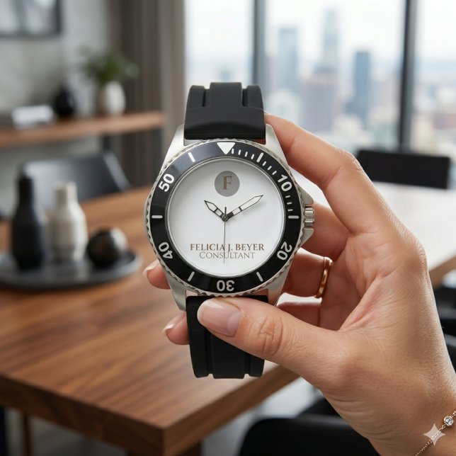 Minimalist Custom Name Watch Modern Elegant Style 腕時計 (Minimalist Custom Name Watch Modern Elegant Style)