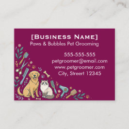 Minimalist Custom Pet Groomer Business Card 名刺
