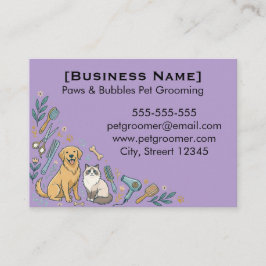 Minimalist Custom Pet Groomer Business Card 名刺