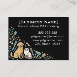Minimalist Custom Pet Groomer Business Card 名刺