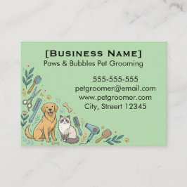Minimalist Custom Pet Groomer Business Card 名刺