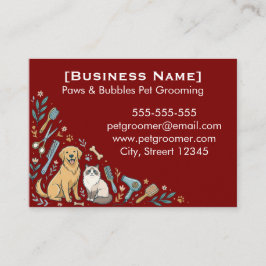 Minimalist Custom Pet Groomer Business Card 名刺