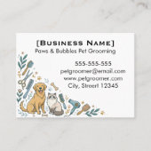 Minimalist Custom Pet Groomer Business Card  名刺 (正面)