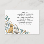 Minimalist Custom Pet Groomer Business Card  名刺 (裏面)