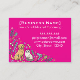 Minimalist Custom Pet Groomer Business Card 名刺