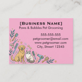 Minimalist Custom Pet Groomer Business Card 名刺