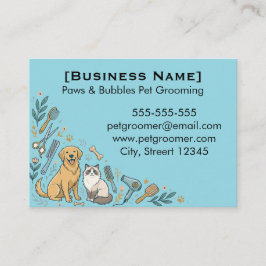 Minimalist Custom Pet Groomer Business Card 名刺