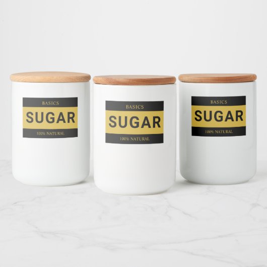 Minimalist Custom Sugar Label for Containers フードラベル (ボトル)