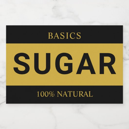 Minimalist Custom Sugar Label for Containers フードラベル (シングルラベル)