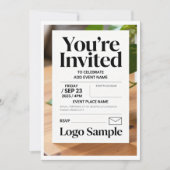 Minimalist Customizable Invitation – Clean Typogra 招待状 (正面)