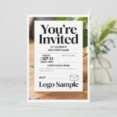 Minimalist Customizable Invitation – Clean Typogra 招待状 (スタンド正面)