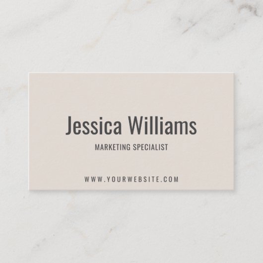 Minimalist Customizable Professional Beige 名刺 (正面)