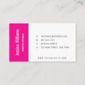 Minimalist Customizable Professional Hot Pink 名刺 (裏面)