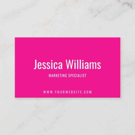 Minimalist Customizable Professional Hot Pink 名刺 (正面)