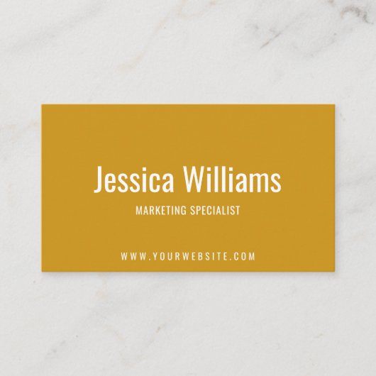 Minimalist Customized Professional Mustard Yellow 名刺 (正面)