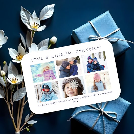 Minimalist Cute 6 Multi Photos Collage Keepsake マグネット