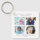 Minimalist Cute 8 Photos Collage Family Keepsake キーホルダー (正面)