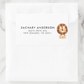 Minimalist Cute Baby Lion Kids Personalized Lab 長方形シール (バッグ)