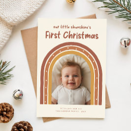 Minimalist Cute Baby's First Christmas Arch Photo シーズンカード