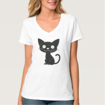 Minimalist Cute Black Cat Cartoon Cat Lover Gift