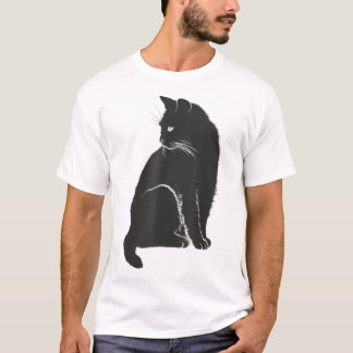 Minimalist Cute Black Cat Owner Feline Art Kitten  Tシャツ