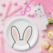 Minimalist Cute Bunny Ears Easter Rabbit ペーパープレート (パーティー)