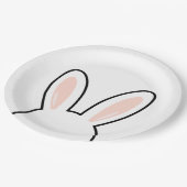 Minimalist Cute Bunny Ears Easter Rabbit ペーパープレート (アングル)