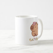 Minimalist Cute Calm Adorable Sweet Capybara Brown コーヒーマグカップ (正面右)