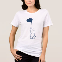 Minimalist Cute Elephant Heart Balloon Art トライブレンドＴシャツ