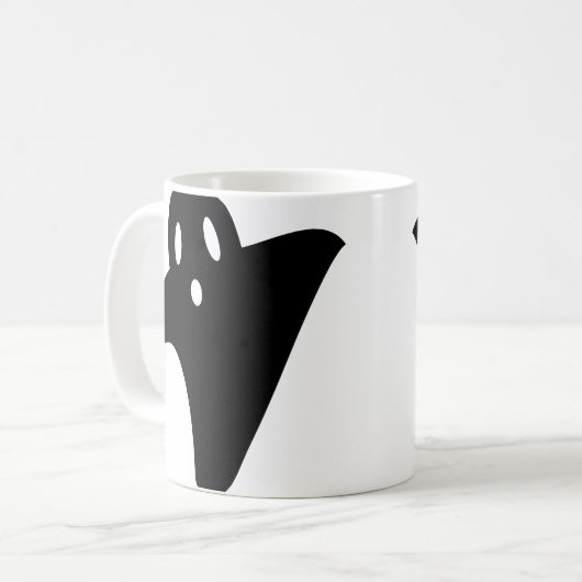 Minimalist cute ghost  コーヒーマグカップ (正面左)
