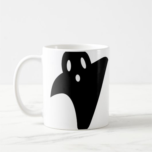 Minimalist cute ghost  コーヒーマグカップ (左)
