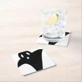 Minimalist cute ghost  スクエアペーパーコースター (インサイチュ)