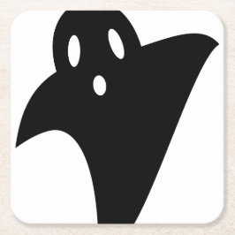 Minimalist cute ghost  スクエアペーパーコースター