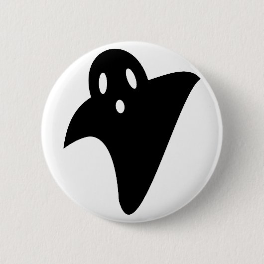 Minimalist cute ghost  缶バッジ (正面)
