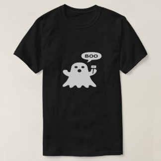 Minimalist Cute Ghost Illustration with “Boo” Spee Tシャツ