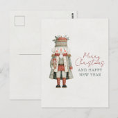 Minimalist Cute Nutcracker Christmas ポストカード (正面/裏面)