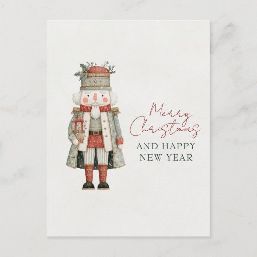 Minimalist Cute Nutcracker Christmas ポストカード (正面)